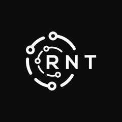 Obraz na płótnie Canvas RNT technology letter logo design on black background. RNT creative initials technology letter logo concept. RNT technology letter design. 