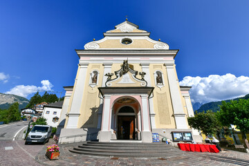 Fototapeta na wymiar Parish Church of St. Ulrich - Ortisei, Italy