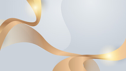 Abstract grey and gold background poster with dynamic waves. technology network Vector illustration.