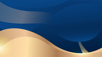 Abstract gold and blue lines background