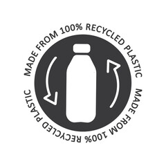 Bottle label: Made from 100% recycled plastic.