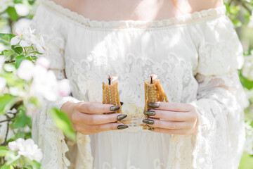 White magic, clean energy reiki concept.  Magical attributes, herbs and flowers, Slavic Wicca...