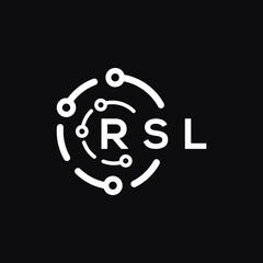 RSL technology letter logo design on black  background. RSL creative initials technology letter logo concept. RSL technology letter design.
