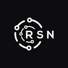 RSN technology letter logo design on black  background. RSN creative initials technology letter logo concept. RSN technology letter design.
