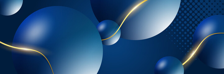 Dark blue and gold colorful abstract background geometry shine and layer element vector for presentation design. Suit for business, corporate, institution, party, festive, seminar, and talks.