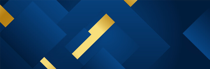 Abstract template dark blue luxury premium background with luxury triangles pattern and gold lighting lines