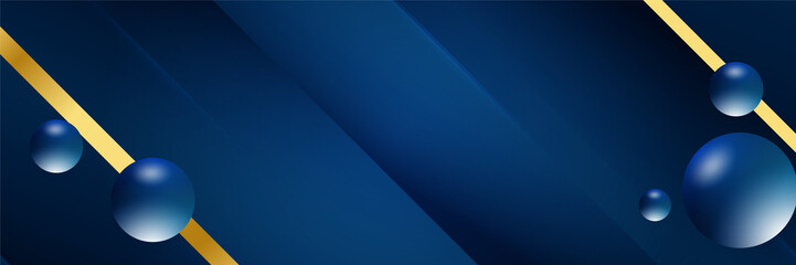 Abstract template blue geometric diagonal background with golden line. Luxury style.