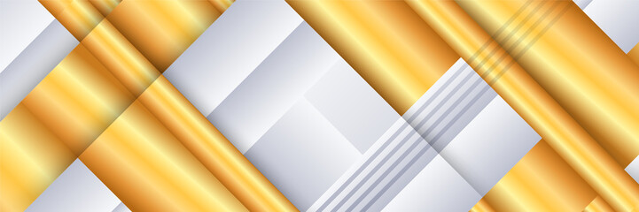 Luxury abstract with gold and white shape presentation design background