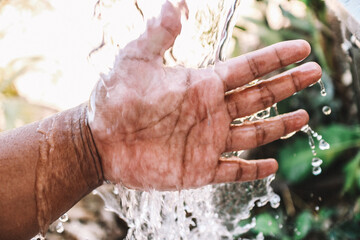 hand washing close up