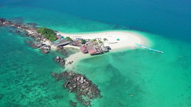 Aerial view of Koh Khai Nai, the cat island in Phuket, Thailand