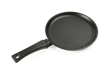 New clean frying pan, isolated on white background