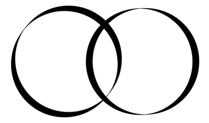 Intersecting, overlapping circles, rings element - 504140864