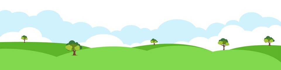 Landscape summer. Summer fields and hills. Vector.