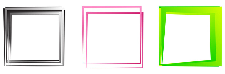 Random square contour frame, border element