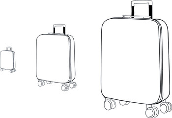 Lugagge isolated vector, handmade illustration