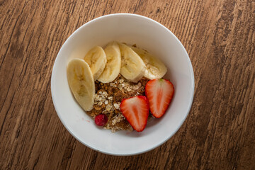 オートミール　健康食　Typical way to eat healthy food oatmeal