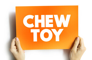 Chew toy text quote on card, concept background