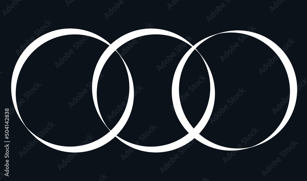 Poster intersecting, overlapping circles, rings element