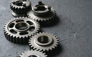 cogwheel gears mechanism. industrial machinery.