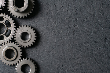 cogwheel gears mechanism. industrial machinery. - obrazy, fototapety, plakaty