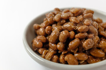 Natto on a white background