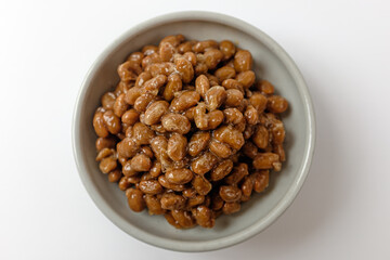 Natto on a white background