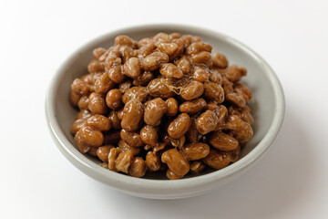 Natto on a white background