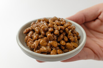 Natto on a white background