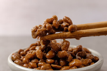 Natto, a food made by fermenting soybeans