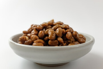 Natto on a white background