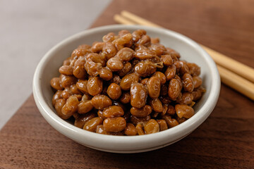 Natto, a food made by fermenting soybeans