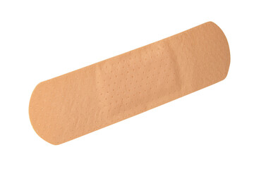 Brown elastic plaster sticky isolated on the white background
