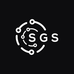 SGS technology letter logo design on black  background. SGS creative initials technology letter logo concept. SGS technology letter design.