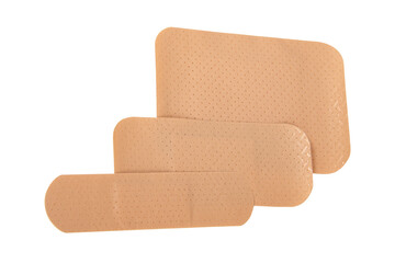 Brown elastic plaster sticky isolated on the white background