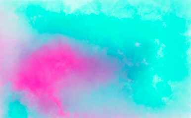 Naklejka na ściany i meble abstract watercolor background, turquoise and pink gradient