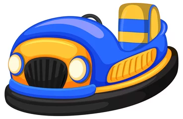 Fotobehang Bumper car in cartoon style © GraphicsRF