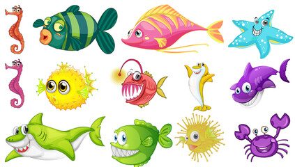 Sea animals cartoon collection © GraphicsRF