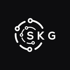 SKG technology letter logo design on black  background. SKG creative initials technology letter logo concept. SKG technology letter design.