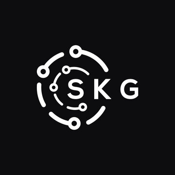 SKG technology letter logo design on black  background. SKG creative initials technology letter logo concept. SKG technology letter design.