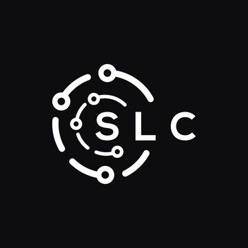 SLC technology letter logo design on black  background. SLC creative initials technology letter logo concept. SLC technology letter design.