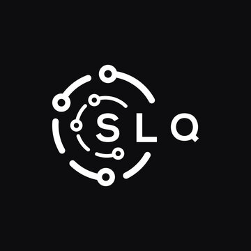 SLQ technology letter logo design on black  background. SLQ creative initials technology letter logo concept. SLQ technology letter design.