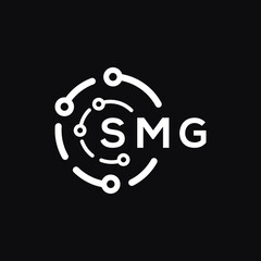 SMG technology letter logo design on black  background. SMG creative initials technology letter logo concept. SMG technology letter design.