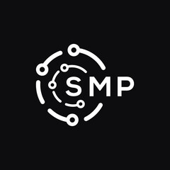 SMP technology letter logo design on black  background. SMP creative initials technology letter logo concept. SMP technology letter design.