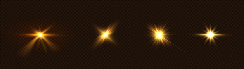 Glowing yellow light effect for backlight. Solar glow, star, flash. Vector illustration