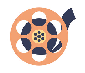 Film reel icon. Cinematography concept. Vector flat illustration 