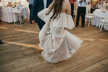 Bride and groom and their wedding fairytale.