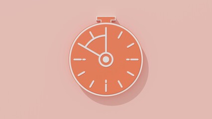 3D Rendered Clock Timer Countdown Design