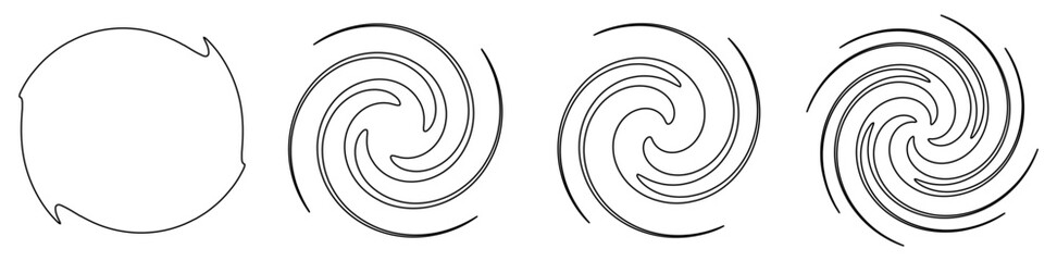 Abstract spiral, swirl, twirl design element. Helix, volute, vortex effect shape