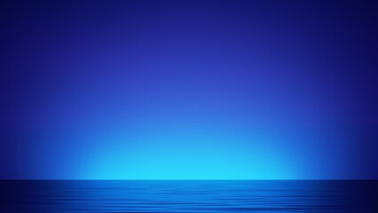 3d rendering, abstract blue background water horizon