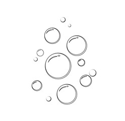 Soap bubbles icon on white background. Fizzy drinks. flat line icons. Vector illustration